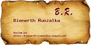 Bienerth Ruszalka névjegykártya